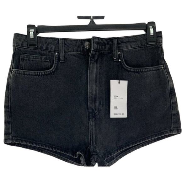Forever 21 Mom Jean Short Womens 10 High Rise Dark Wash Beachy Summer Sexy NWT - Picture 1 of 10